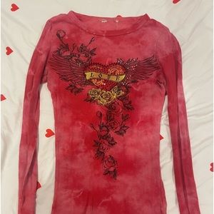 vintage long sleeve graphic top